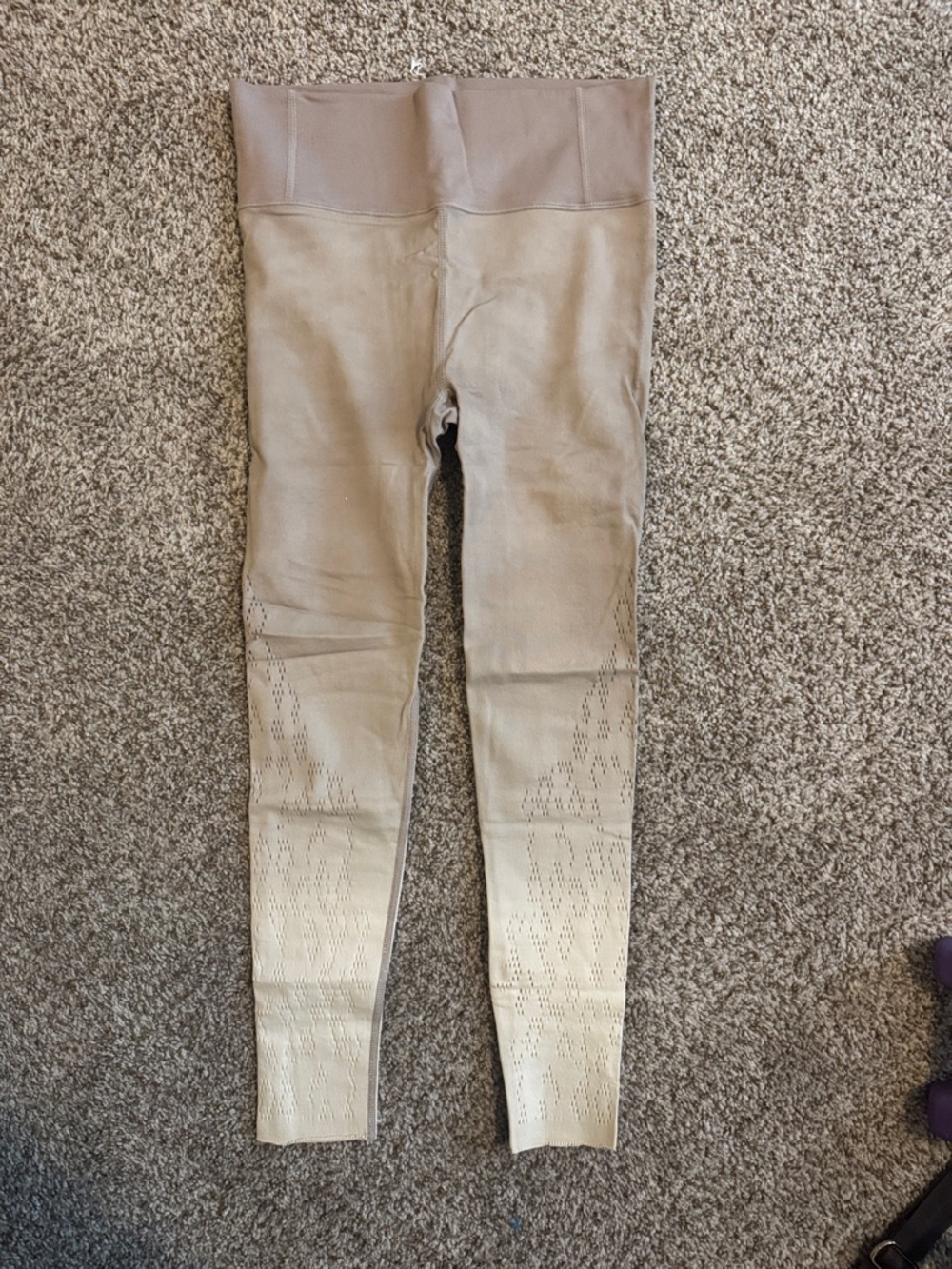 Varley Beige/Taupe High-Waist Seamless Leggings